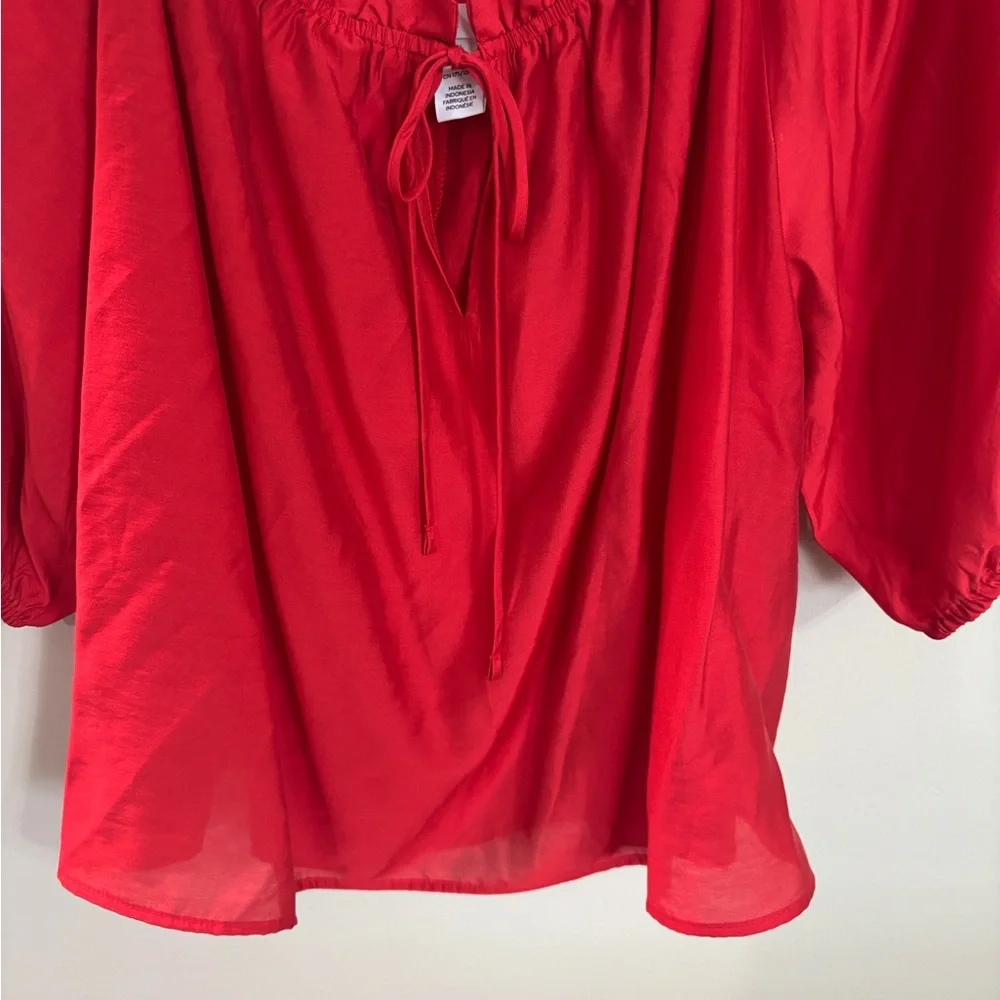 H&M Red Ruffle Blouse - Picture 2 of 5
